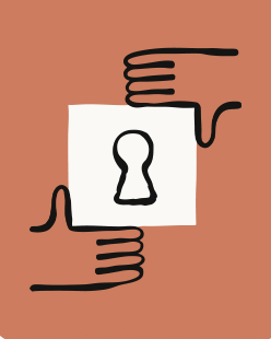Anthropic brand illustration of hands framing a keyhole, suggesting a narrow window of visibility